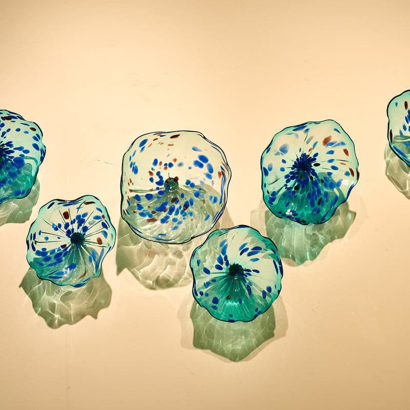 Glass Wall Plates Crystal Blue Murano Glass D10inches - BeyPan