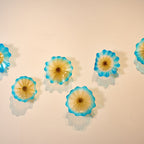 Glass Wall Plates Hand Blown Blue And Gold Murano Glass D10inches - BeyPan
