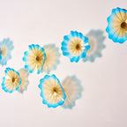 Glass Wall Plates Hand Blown Blue And Gold Murano Glass D10inches - BeyPan