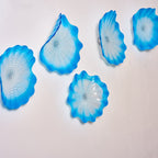 Glass Wall Plates White And Blue Colors Set D10inches - BeyPan