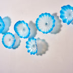 Glass Wall Plates White And Blue Colors Set D10inches - BeyPan