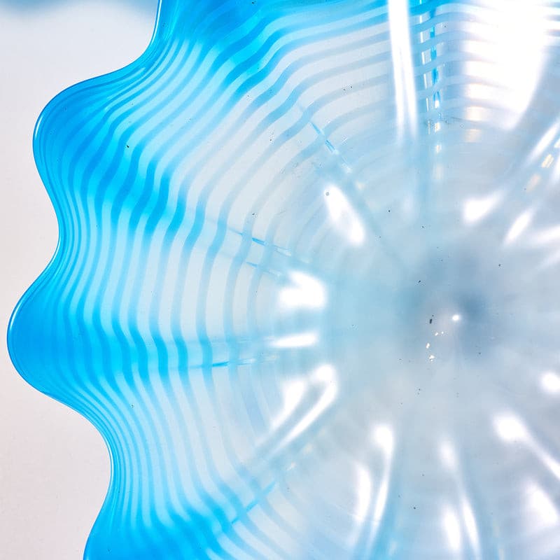 Glass Wall Plates White And Blue Colors Set D10inches - BeyPan