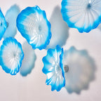Glass Wall Plates White And Blue Colors Set D10inches - BeyPan