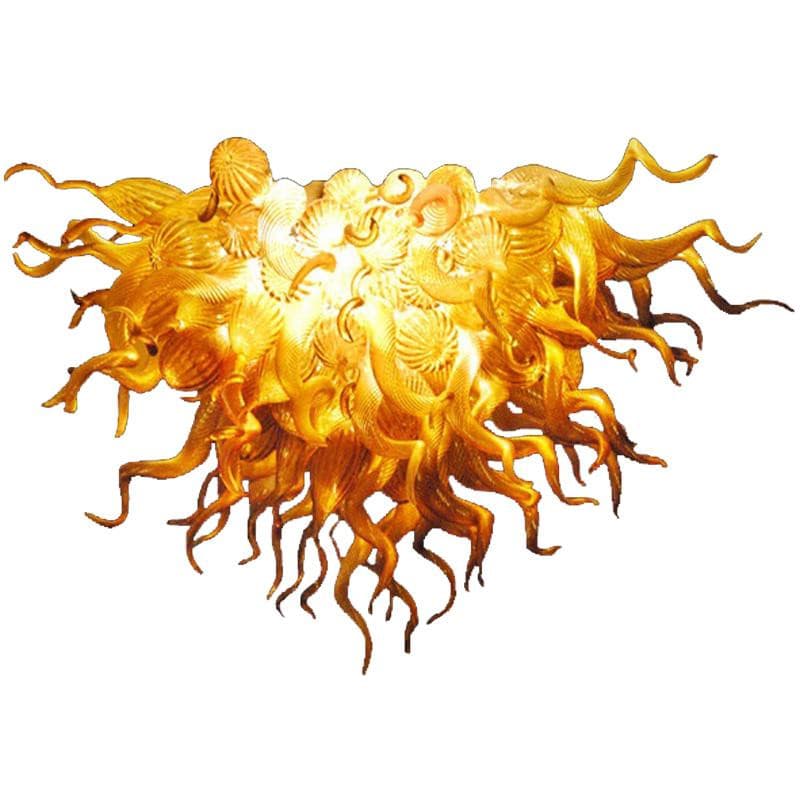 Golden Ember Artisan Blown Glass Chandelier - Modern Amber and Gold - BeyPan Hauptbild