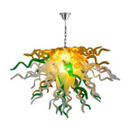 Golden Meadow Artisan Blown Glass Chandelier - Vibrant Emerald Green and Sun - BeyPan
