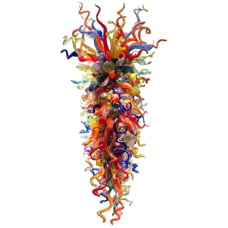 Grand Carnival Murano Style Glass Chandelier - Giant Vertical Multi-Color - BeyPan