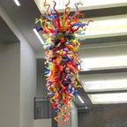 Grand Carnival Murano Style Glass Chandelier - Giant Vertical Multi-Color - BeyPan