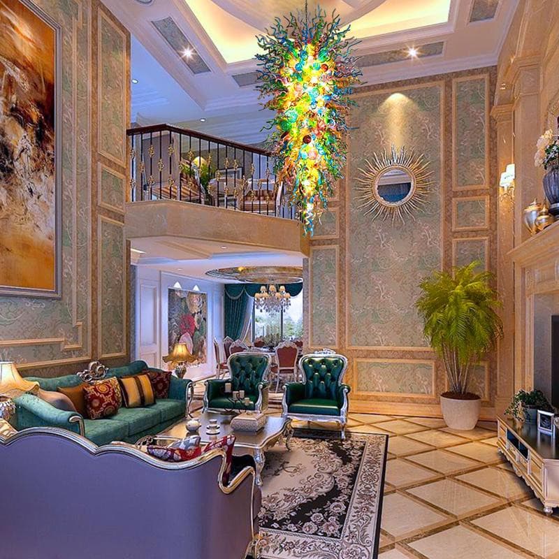 Grand Symphony Giant Artisan Glass Chandelier - Extraordinary Hand-Blown Multi-Tier - BeyPan