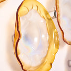 Hand Blown Glass Wall Plates Crystal Golden And Pearl White D10inches - BeyPan