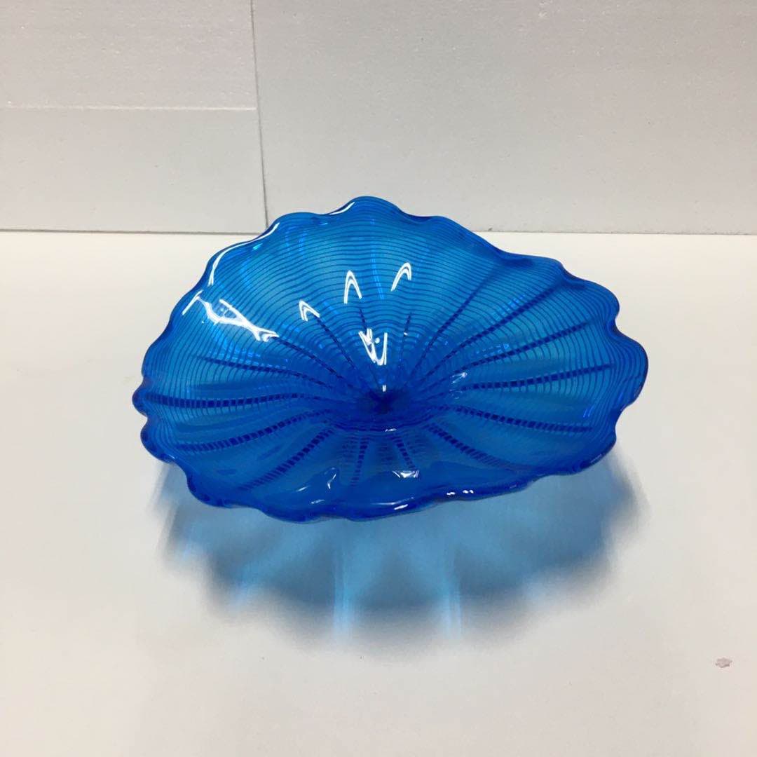 Hand Blown Murano Glass Wall Bowls Blue Color D12inches - BeyPan