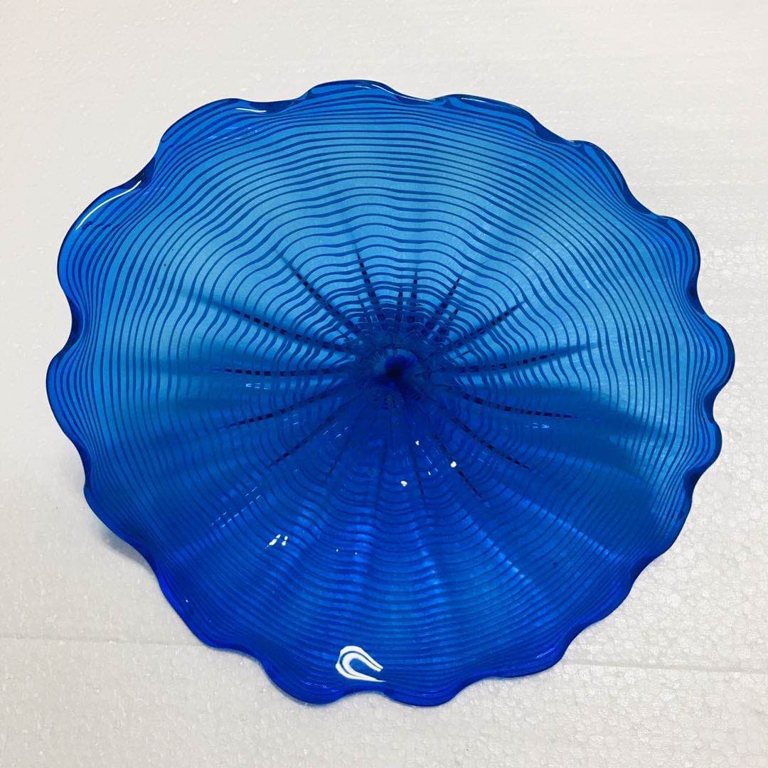 Hand Blown Murano Glass Wall Bowls Blue Color D12inches - BeyPan