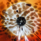 Hand Blown Murano Glass Wall Plate Orange And Brown Spots D12inches - BeyPan