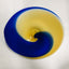 Hand Blown Murano Glass Wall Plates Blue And Yellow D12inches - BeyPan