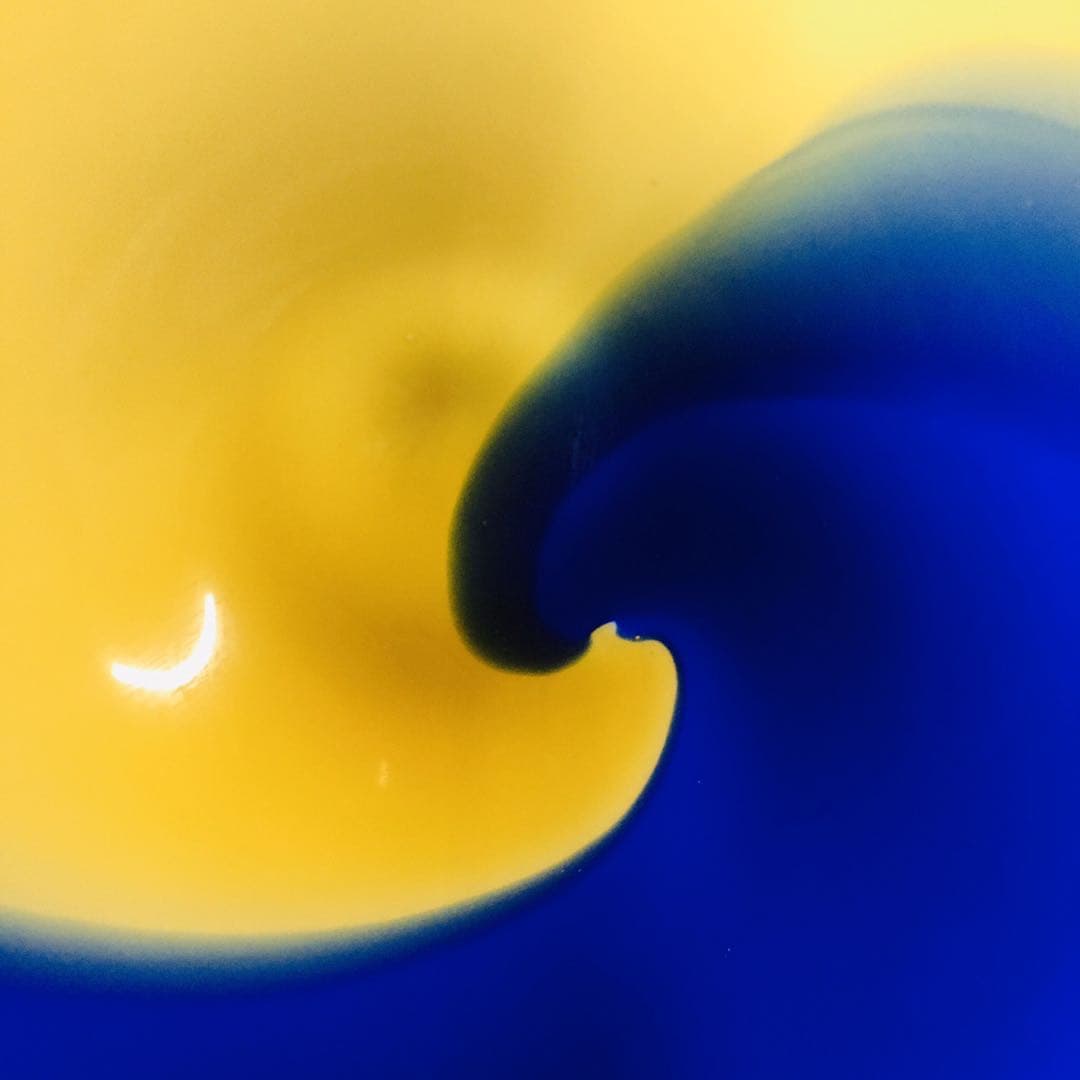 Hand Blown Murano Glass Wall Plates Blue And Yellow D12inches Zweitbild