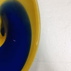 Hand Blown Murano Glass Wall Plates Blue And Yellow D12inches - BeyPan