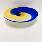 Hand Blown Murano Glass Wall Plates Blue And Yellow D12inches - BeyPan