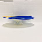 Hand Blown Murano Glass Wall Plates Blue And Yellow D12inches - BeyPan