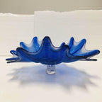 Hand Blown Murano Glass Wall Plates Blue Color D12inches - BeyPan