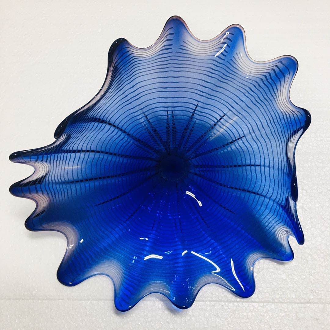 Hand Blown Murano Glass Wall Plates Blue Color D12inches - BeyPan Hauptbild