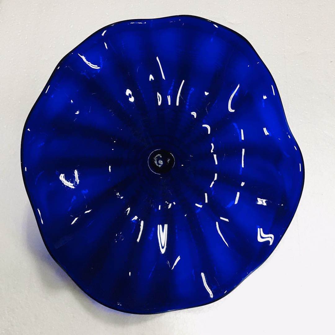 Hand Blown Murano Glass Wall Plates Blue Color D12inches - BeyPan Hauptbild