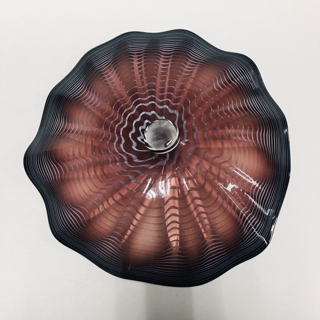 Hand Blown Murano Glass Wall Plates Brown Color D12Inches - BeyPan