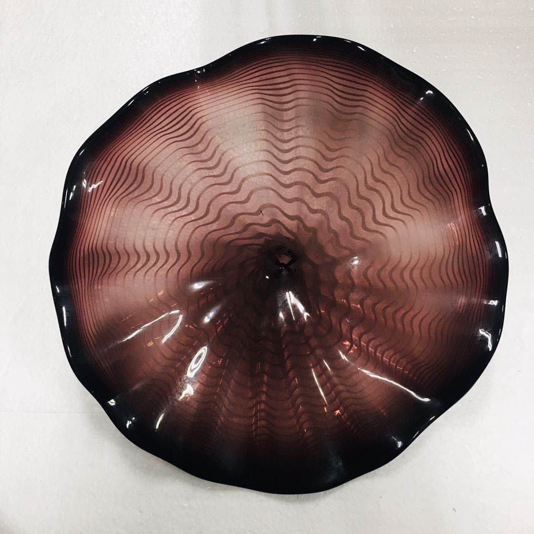 Hand Blown Murano Glass Wall Plates Brown Color D12Inches - BeyPan Hauptbild