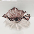 Hand Blown Murano Glass Wall Plates Clear Brown Color D12Inches - BeyPan