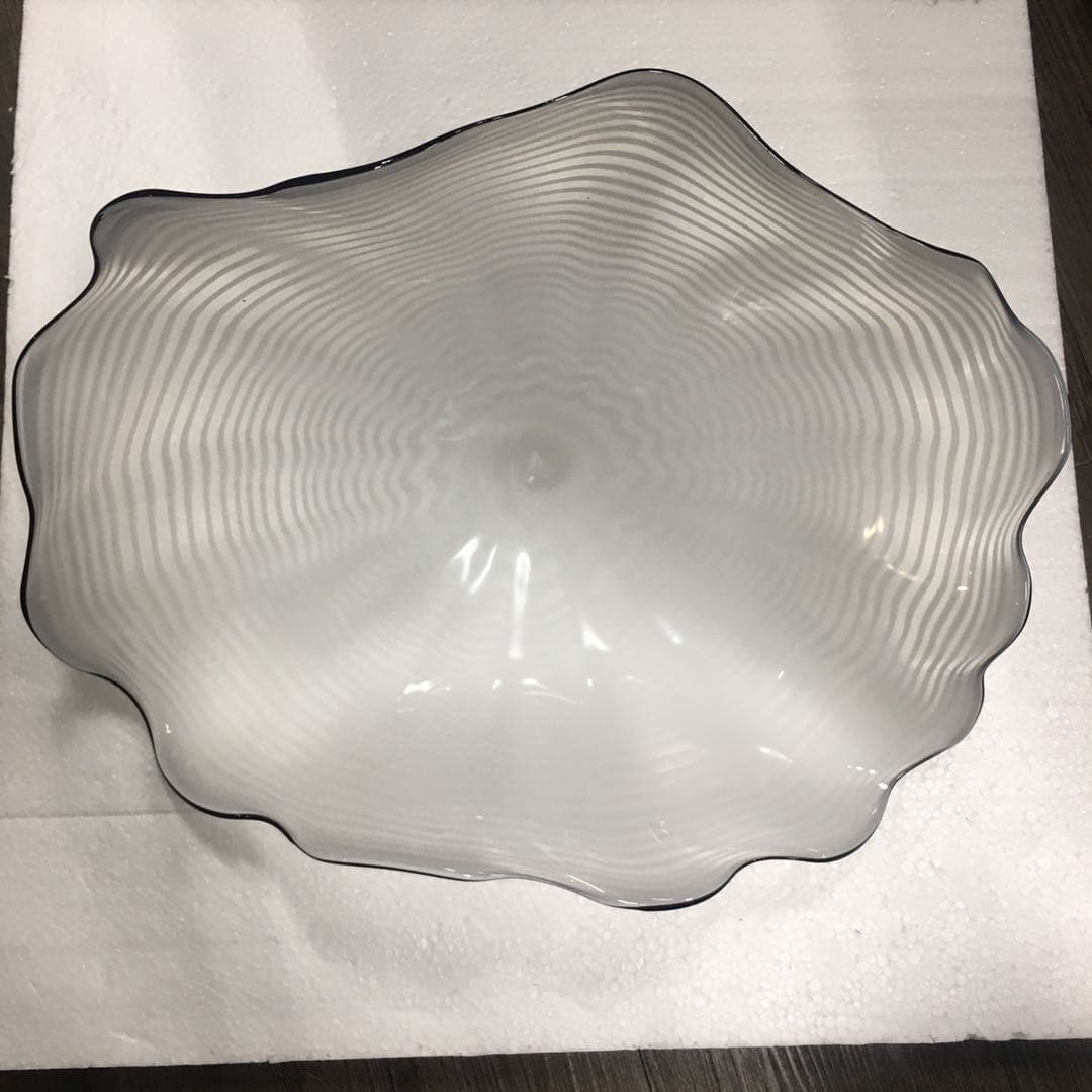 Hand Blown Murano Glass Wall Plates Clear Color D12Inches - BeyPan