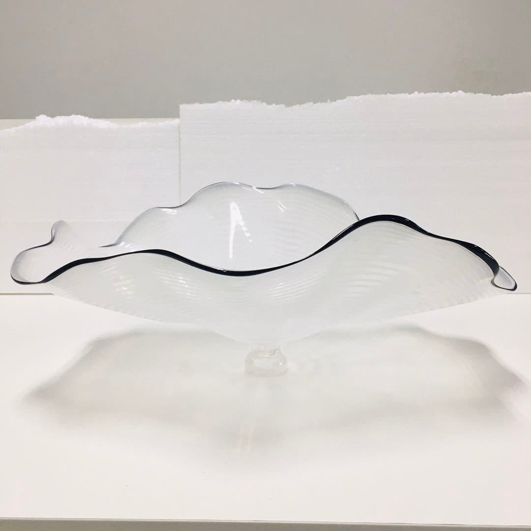 Hand Blown Murano Glass Wall Plates Clear Color D12Inches - BeyPan