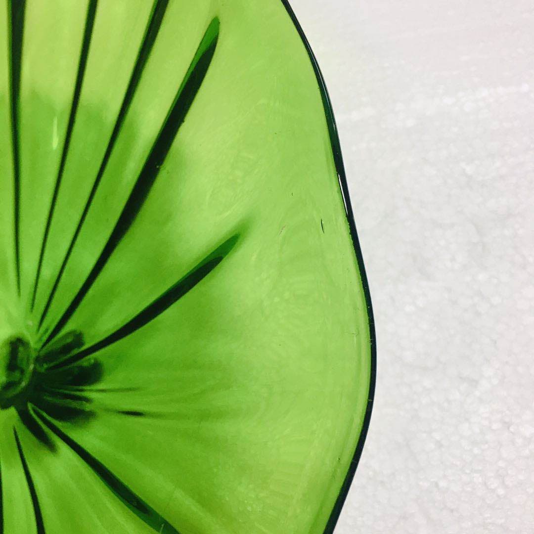Hand Blown Murano Glass Wall Plates Clear Green Color D12Inches Zweitbild