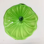 Hand Blown Murano Glass Wall Plates Clear Green Color D12Inches - BeyPan