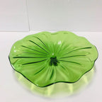 Hand Blown Murano Glass Wall Plates Clear Green Color D12Inches - BeyPan
