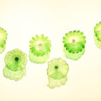 Hand Blown Murano Glass Wall Plates Clear Green D10Inches - BeyPan