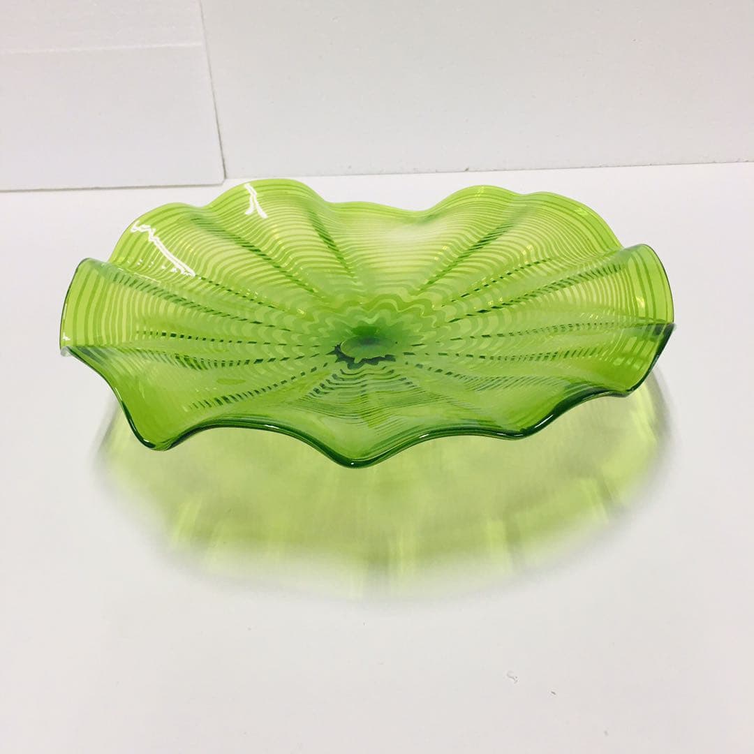 Hand Blown Murano Glass Wall Plates Green Color D12Inches - BeyPan