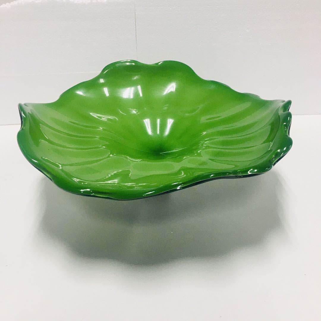 Hand Blown Murano Glass Wall Plates Green Color D12Inches - BeyPan