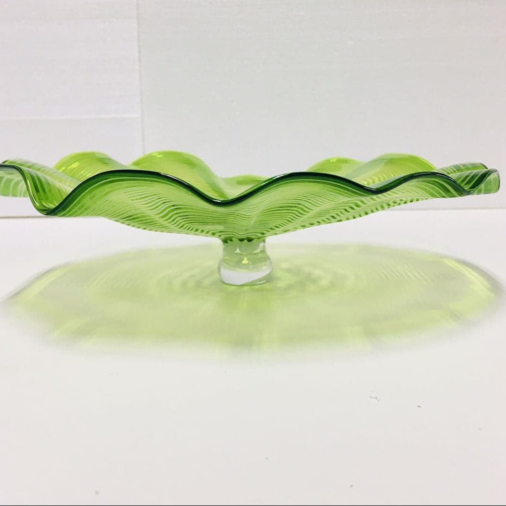 Hand Blown Murano Glass Wall Plates Green Color D12Inches - BeyPan