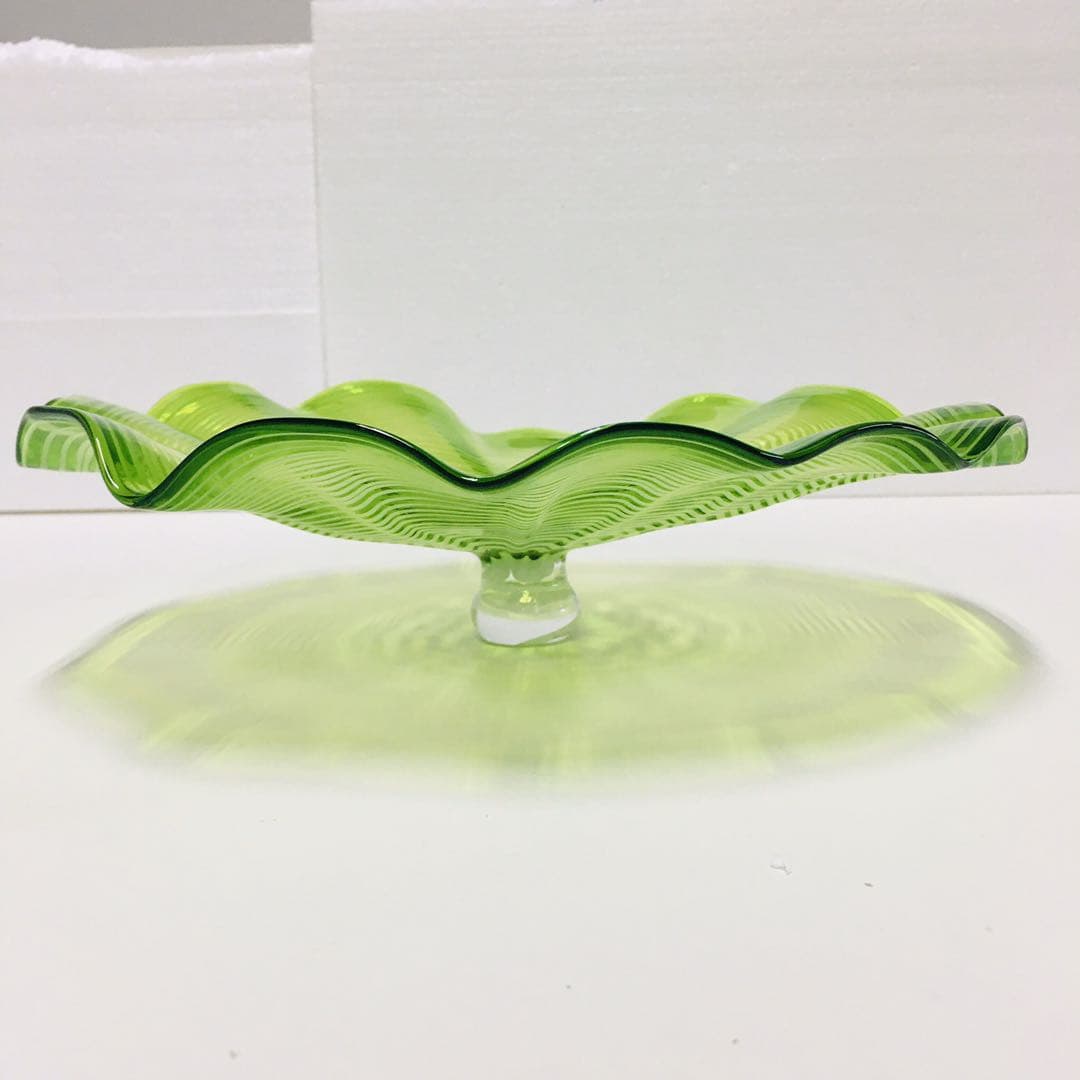 Hand Blown Murano Glass Wall Plates Green Color D12Inches - BeyPan