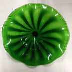 Hand Blown Murano Glass Wall Plates Green Color D12Inches - BeyPan