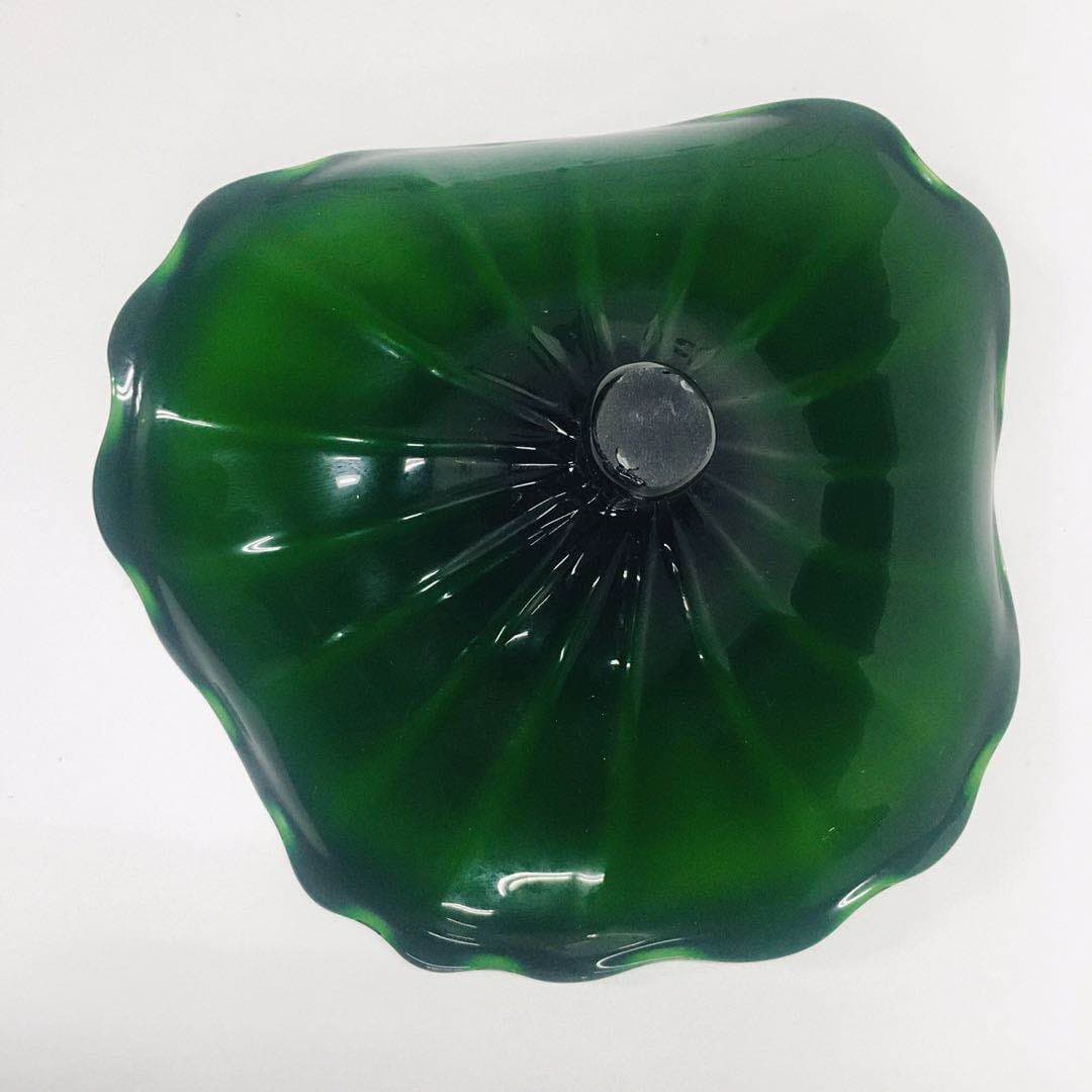 Hand Blown Murano Glass Wall Plates Green Color D12Inches - BeyPan