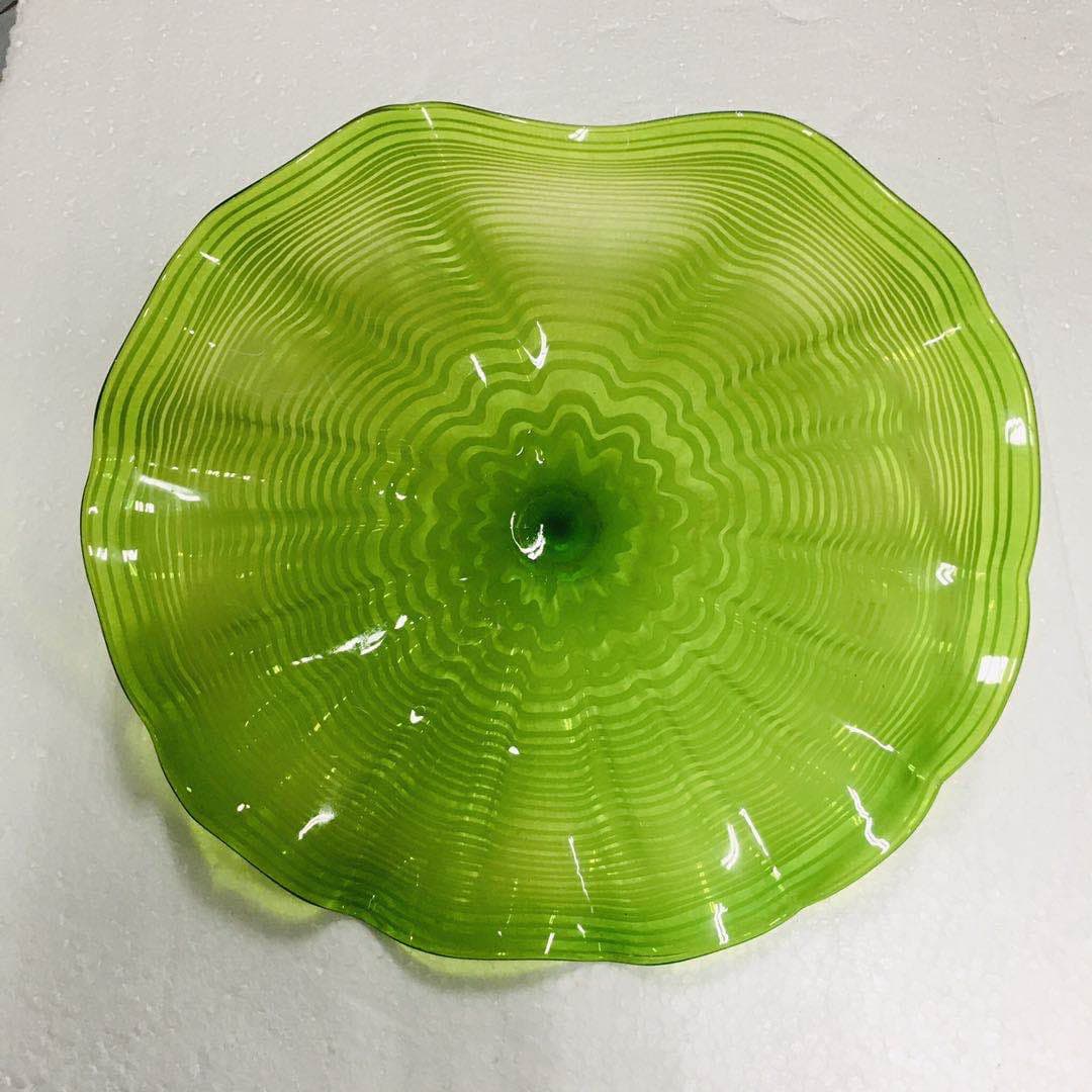 Hand Blown Murano Glass Wall Plates Green Color D12Inches - BeyPan