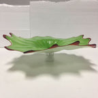 Hand Blown Murano Glass Wall Plates Green With Red Rim D12Inches - BeyPan