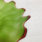 Hand Blown Murano Glass Wall Plates Green With Red Rim D12Inches - BeyPan