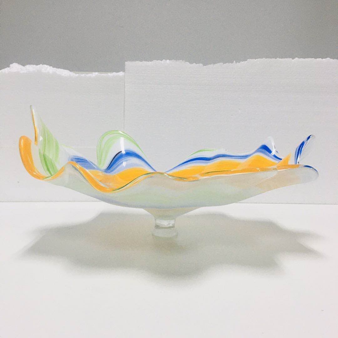 Hand Blown Murano Glass Wall Plates Multi Colors D12Inches - BeyPan