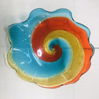 Hand Blown Murano Glass Wall Plates Multi Colors D12Inches - BeyPan