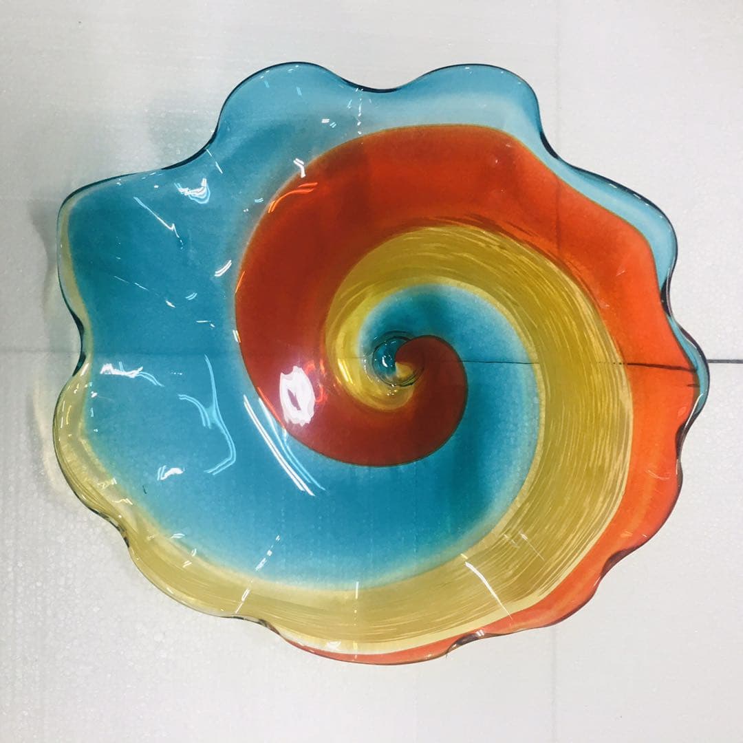 Hand Blown Murano Glass Wall Plates Multi Colors D12Inches - BeyPan