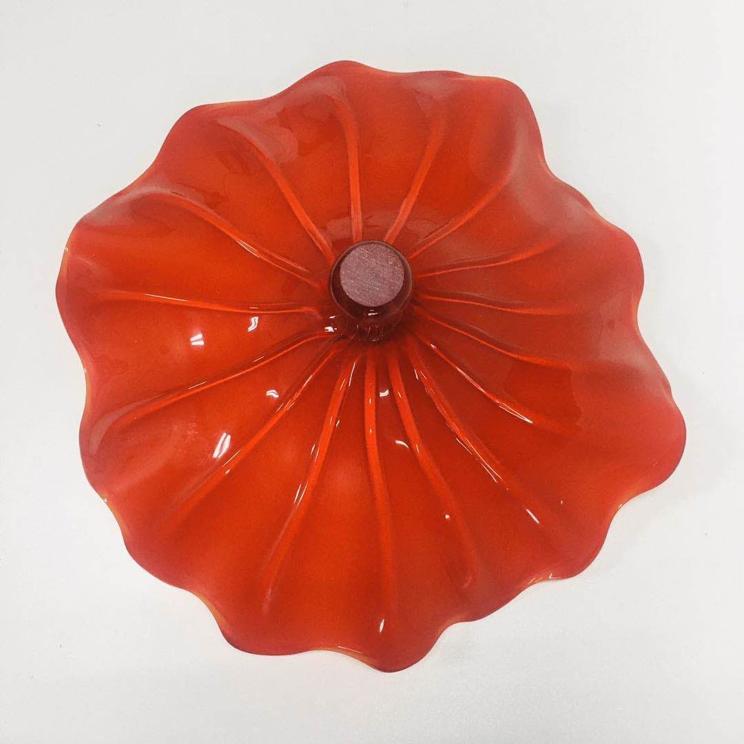 Hand Blown Murano Glass Wall Plates Red Color D12Inches - BeyPan