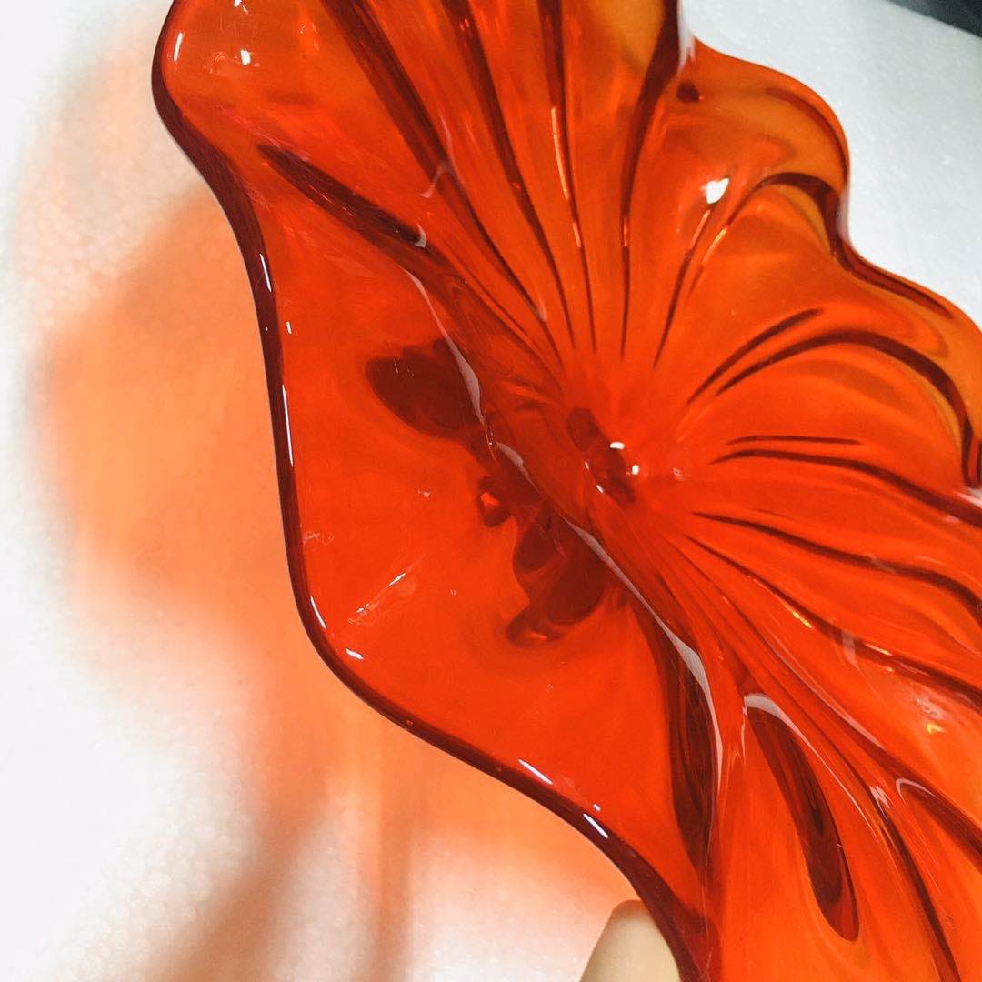 Hand Blown Murano Glass Wall Plates Red Color D12Inches Zweitbild