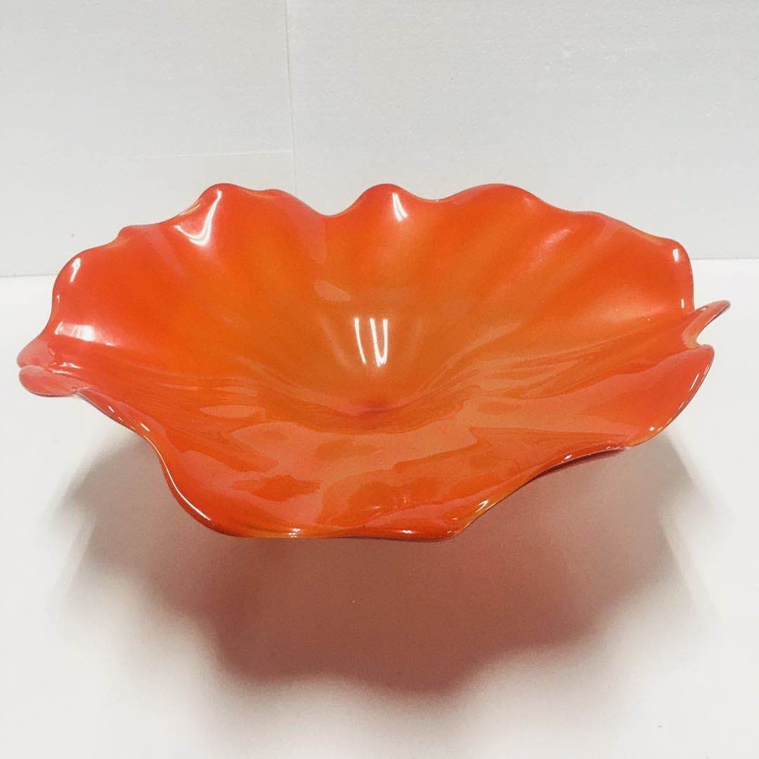 Hand Blown Murano Glass Wall Plates Red Color D12Inches - BeyPan