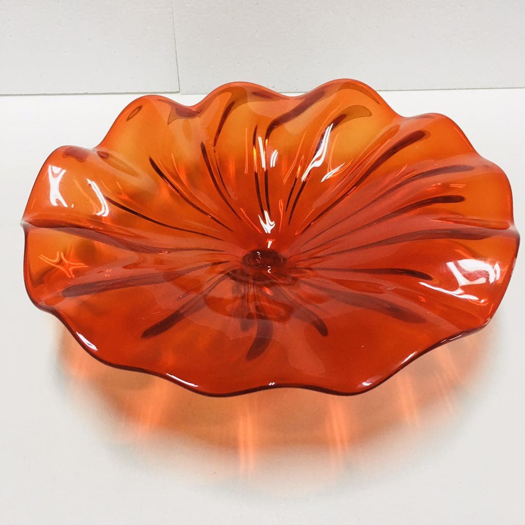 Hand Blown Murano Glass Wall Plates Red Color D12Inches - BeyPan