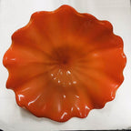 Hand Blown Murano Glass Wall Plates Red Color D12Inches - BeyPan